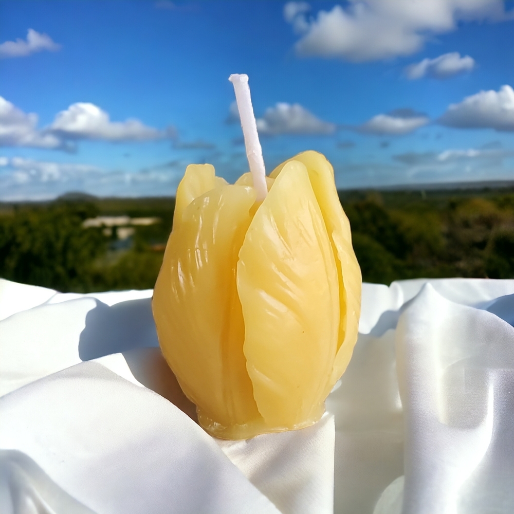 Pure beeswax mini tulip set of 5 handmade candles / great gifts for mothers day - Picture 6 of 6